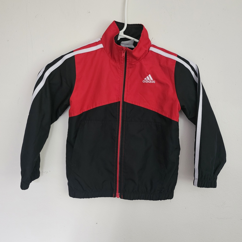 Adidas Kids' Red and Black Windbreaker
